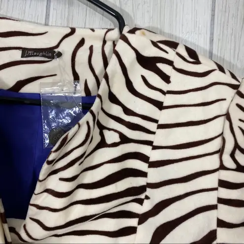 J. McLaughlin  Jasper Velvet Zebra Jacket size 4 *FLAWED*