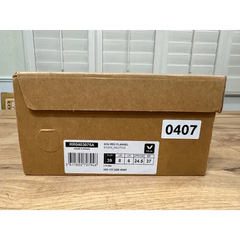 VEJA SDU Rec Flannel Sneakers Snow Nautico Size 8 US 39 NIB Vegan Fabric Canvas