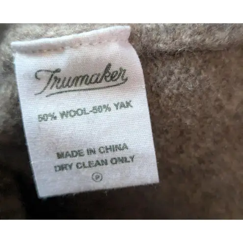 Trumaker Yak Wool Blend Crewneck Sweater M Textured Knit Luxury Minimalist Brown Size M