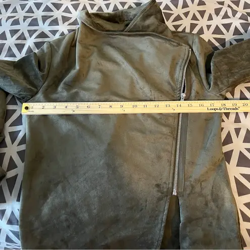 Lulus Wild at Heart Olive Green Vegan Suede Moto Jacket NWT Size S