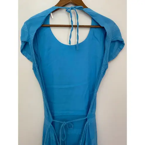 Free People  Free-est Mika Mini Dress Striped Open Tie Button Back Cotton Linen S