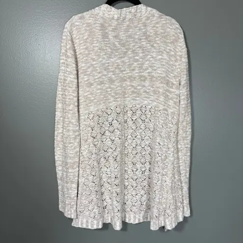 Belldini Women's Pink & White Marled Cozycore Romantic Cardigan