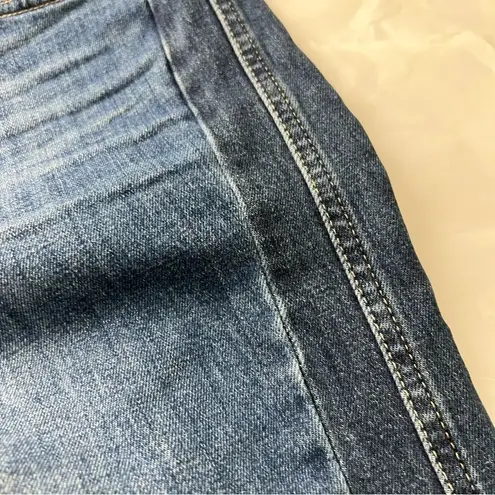 J Crew Jeans Vintage Straight Blue Wash Denim Distressed Size 31T Tall Stripe