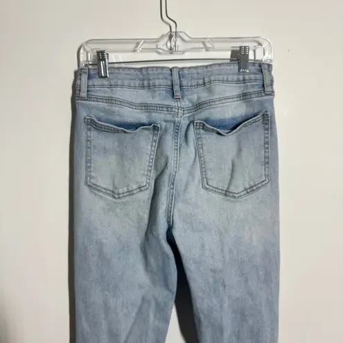 Just USA Jeans Women 8 Blue Light Wash Distressed Relaxed Fit Casual Cotton