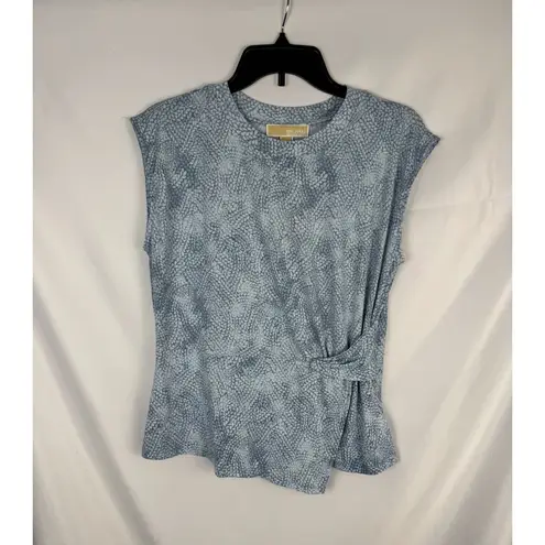 Michael Kors Sleeveless Top Twist Front Chambray Print Casual Size M Blue Size M
