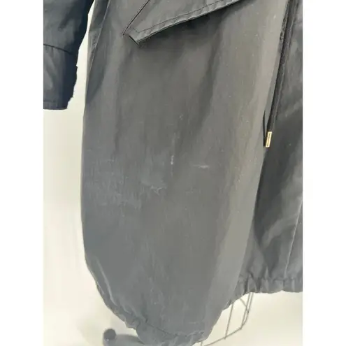 Banana Republic  Anorak Rain Jacket Sz XS Black Oversized Trench Coat