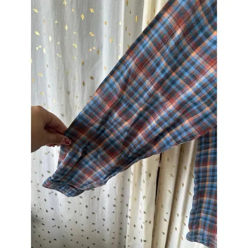 Woolrich Women's 100% Cotton Bluebell Flannel Plaid Button Down Collar Shirt M