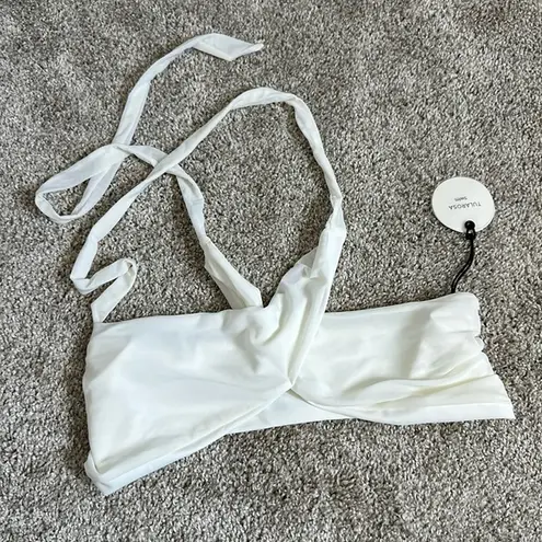 Tularosa  Nylon Halter Bikini Top NWT Cream White XS