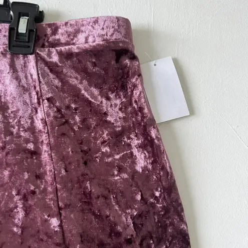 Abound Nordstrom Velvet Mini Skirt Plus Size 2X Plum Purple Crushed split side