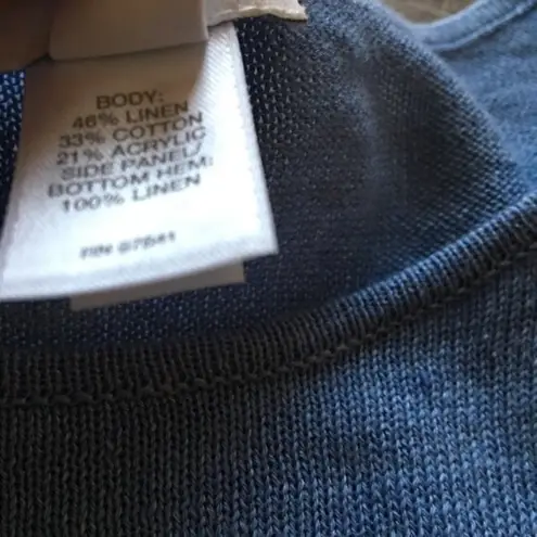 NEW J. Jill Linen Blend Sweater Top Blue Layered Womens Size M Size M