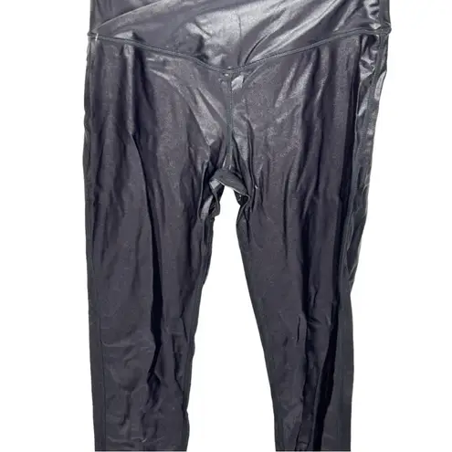 We Wore What Active Splice Leggings Cire Black NWT Size Medium Shiny Athletic Fit
