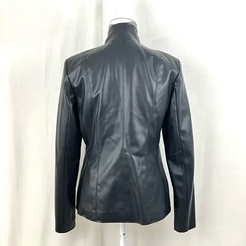 Cole Haan  Wing Collar Faux Leather Coat - Size S