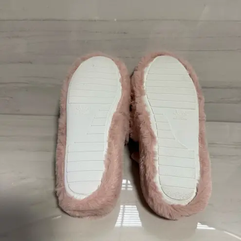 Cozy Pink Fluffy Side Slippers Slingback Girly Luxe Coquette Medium 7