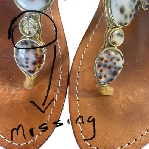 Mystique Thong Sandals Animal Print Brown Size 9