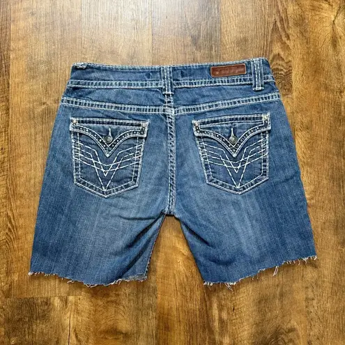 Vigoss  Womens Cut Off Shorts Sz 31 Medium Wash Raw Hem Distressed