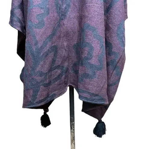 Cleobella Sevigny Capelet Maroon & Black Floral Poncho Wrap One Size