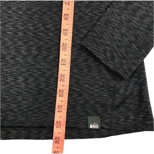 REI Midweight Base Layer Zip Hoodie Women M Black/Gray Athletic Travel Sporty Black Size M