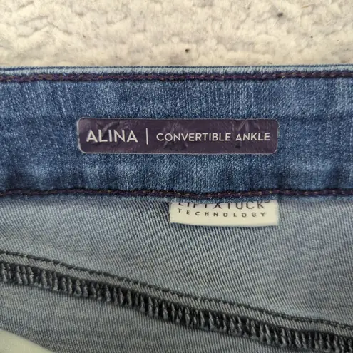NYDJ Alina Convertible Ankle Jeans Womens 14 Blue Wash Lift Tuck Cropped Stretch