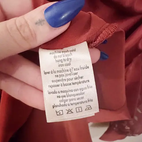 We Wore What x Danielle Bernstein Puff Sleeve Roses & Daisies Mini Dress Red