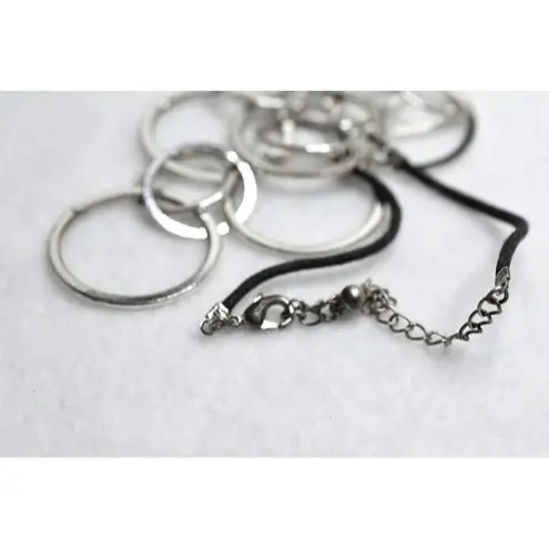 Vintage 80' Punk Linking Circles/Bubbles Silver Tone Statement Grunge Necklace