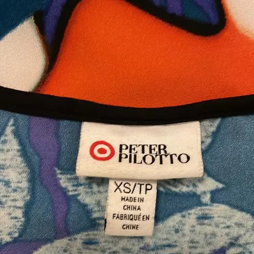 Peter Pilotto Tank Top Blue Orange Summer Colorful Vacation Cruise Artsy Coastal Size XS