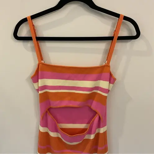 Mable Orange Pink Striped Cut