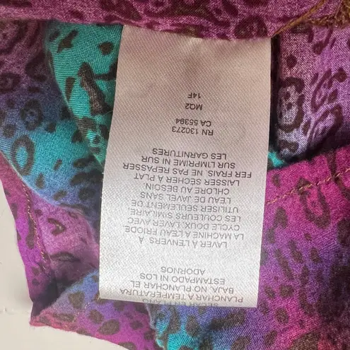 Rock 47 by Wrangler Multicolor Neon Leopard Snap Shirt Women's L Rodeocore Glam Pink Size L - Image 7