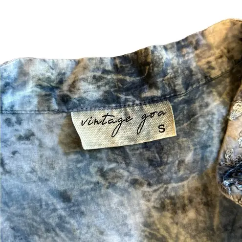 Vintage Goa Tie Dye Tunic with Floral Embroidery