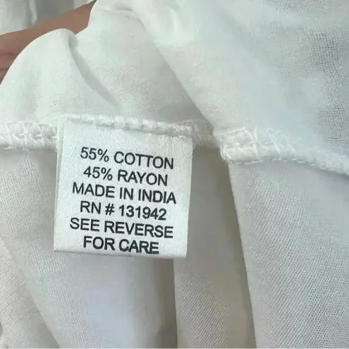 Chic Connection White And Blue Coastal Cowgirl Boho Mini Dress (Size M) Size M