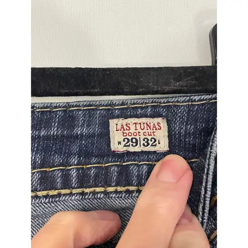 Mek Denim LAS TUNAS Boot Cut Jeans Women's Size 29x32 Distressed Medium Wash