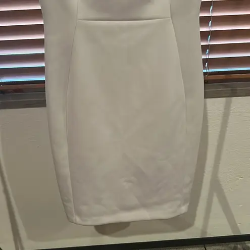 Calvin Klein  White Asymmetrical Neck Dress