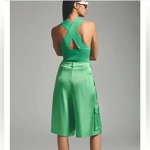 Hutch Anthropologie Green Motif Pleated Utility Shorts Women’s Size XS NWT