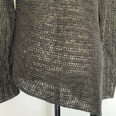 Wooden Ships Knit Sweater Metallic Gold Wool Mohair Blend Size Medium Large