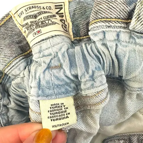 Ganni x Levi's Rare Faded Floral Print Vintage Denim Jean Distressed Midi Dress