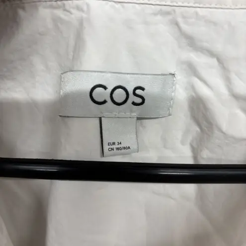 COS Womens Size 34 US 4 White Shirt Dress EUC