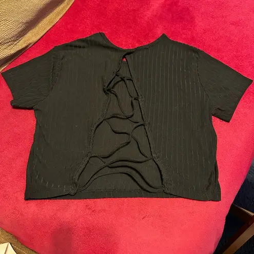 Justify Ribbed Open-Back Crop Top