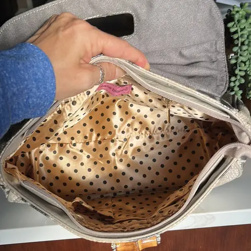 Melie Bianco python print handbag purse