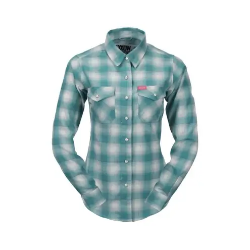 Dixxon Flannel Co Fria Pearl Snap Blue Plaid Shirt Womens Small Western Vixxon