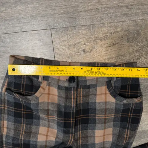 Frank Lyman Montreal NWT Plaid Trousers Pants Black Whiskey Brown Size 12 Chic