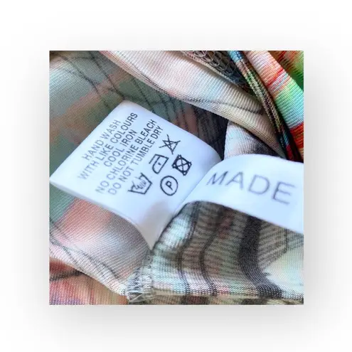 new Ostwald Helgason ➤ Haute Couture Edgy Silk Rip Print Asymmetrical Dress ➤ XS Pink