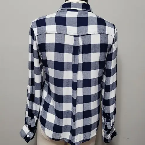 Hippie Laundry blue white buffalo check button down size large