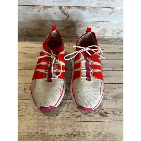 Nurture Sneakers Women's Size 10 Red Pink, White Athletic Shoes Vibrant Fun