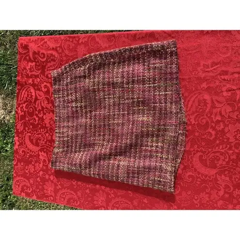 Studio C Women Casual Skirt 12 Pink Purple Acrylic Woven Vintage Preowned