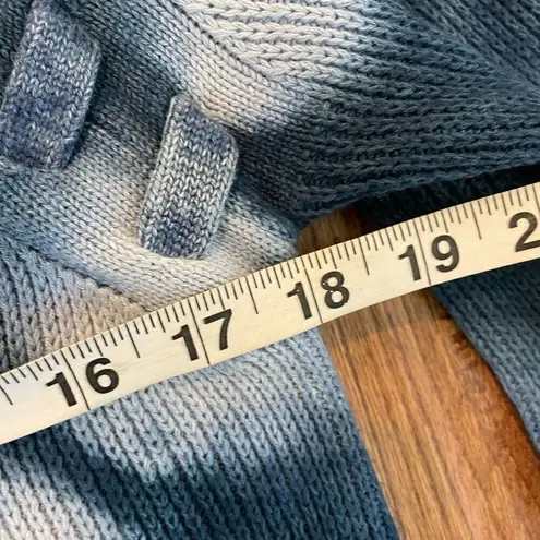 Nic+Zoe blue tie dye lace shoulder sweater small petite