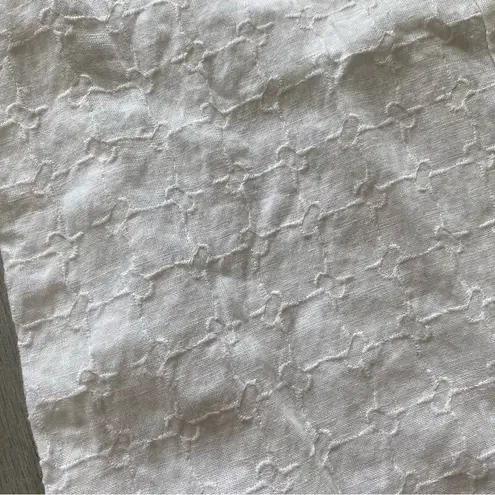 Johnny Was NEW WIDE LEG WHITE EMBROIDERED LINEN PANTS SZ SMALL