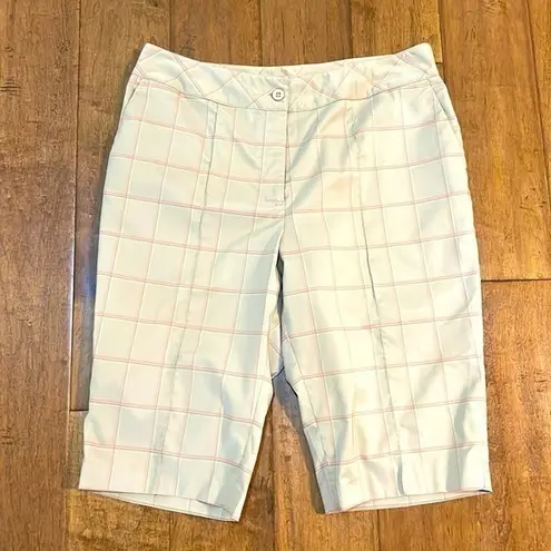 ep pro  Tan & Pink Plaid Golf Bermuda Shorts