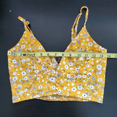 Jeuvre Yellow Floral Crop Tank Top and Skirt Set Size Small