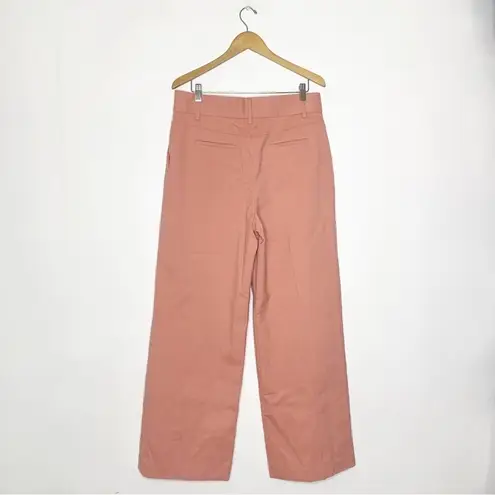 See By Chloe Women's Muted Clay Cotton Wide Leg Pleated Trouser Pant Size 12 NWT
