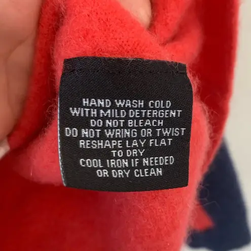 C By Bloomingdales Red/Blue Long Sleeve Cashmere Sweatshirt Red Size M