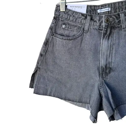 We Wore What the boyfriend short rigid denim zwb washed grey size 24